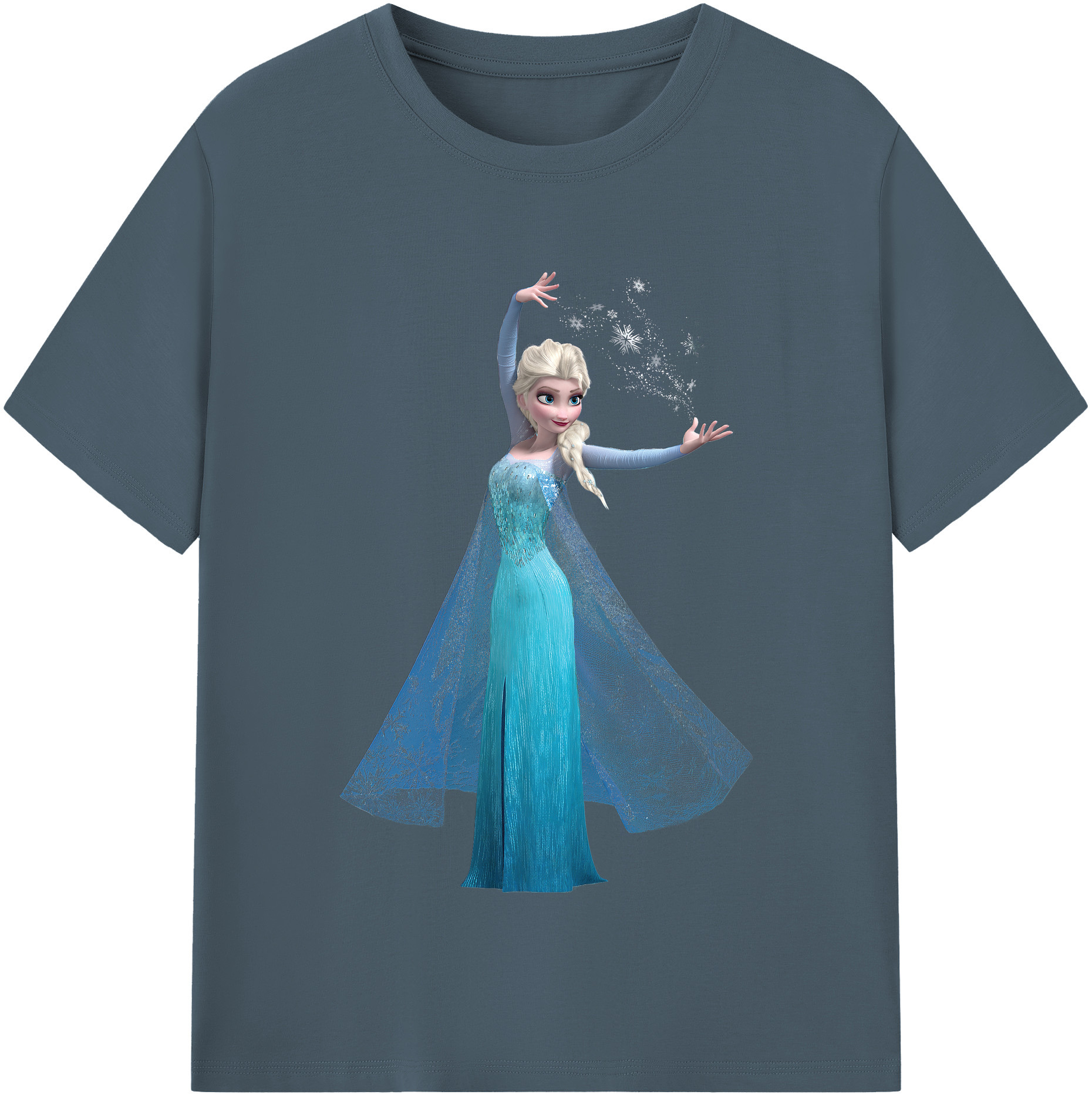 （画像用） アナと雪の女王 アンナ エルサ Frozen Anna Elsa 綿100％半袖Tシャツ（フロントプリント）